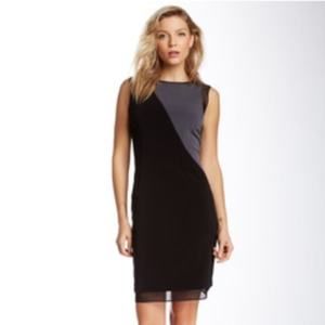Elie Tahari Scarlette Luxe Crepe Colorblock Dress